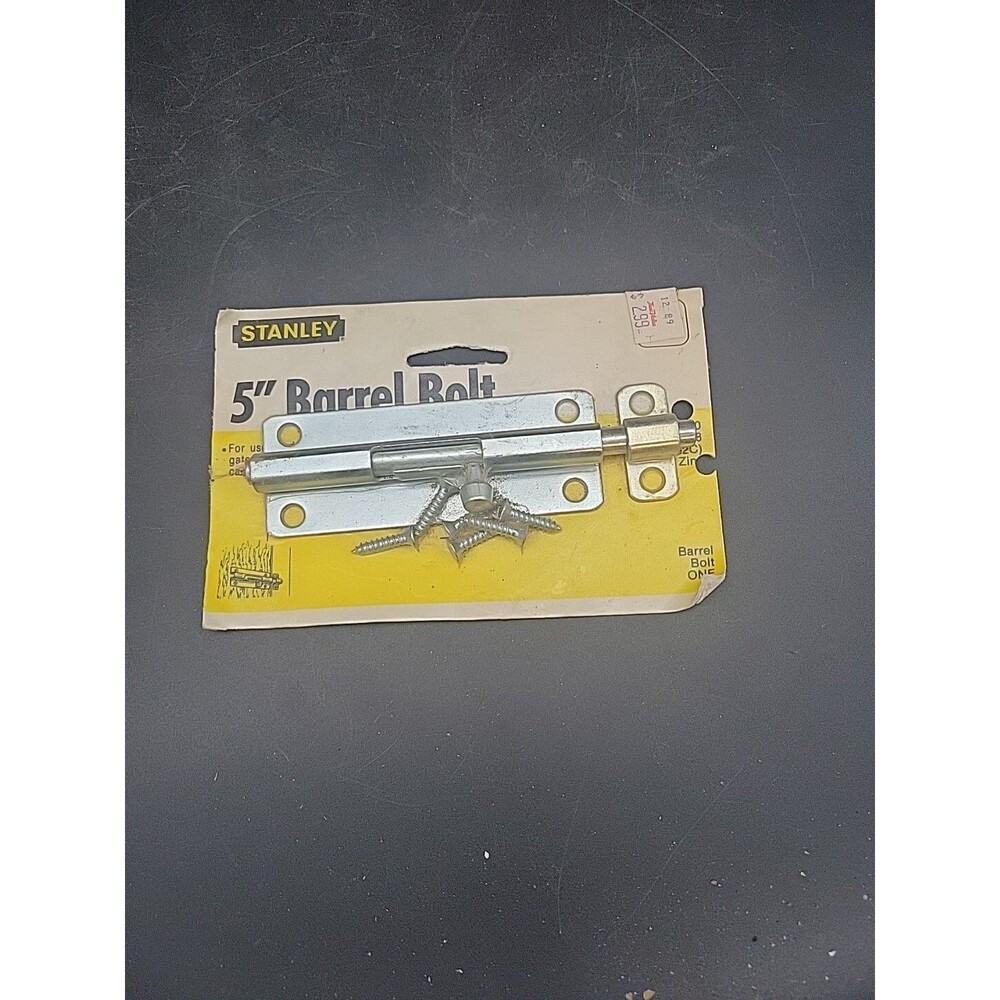 Stanley Barrel Bolt 5" CD1078, (US2C)Zinc (US4) Steel Zinc Doors, gates+ USA Vtg